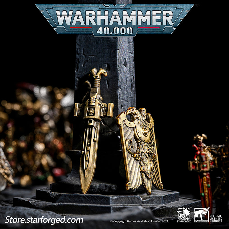 Starforged Custodes Sword & Shield Emperor of Mankind Adeptus Custode Men's Accessories Keychain Pendants